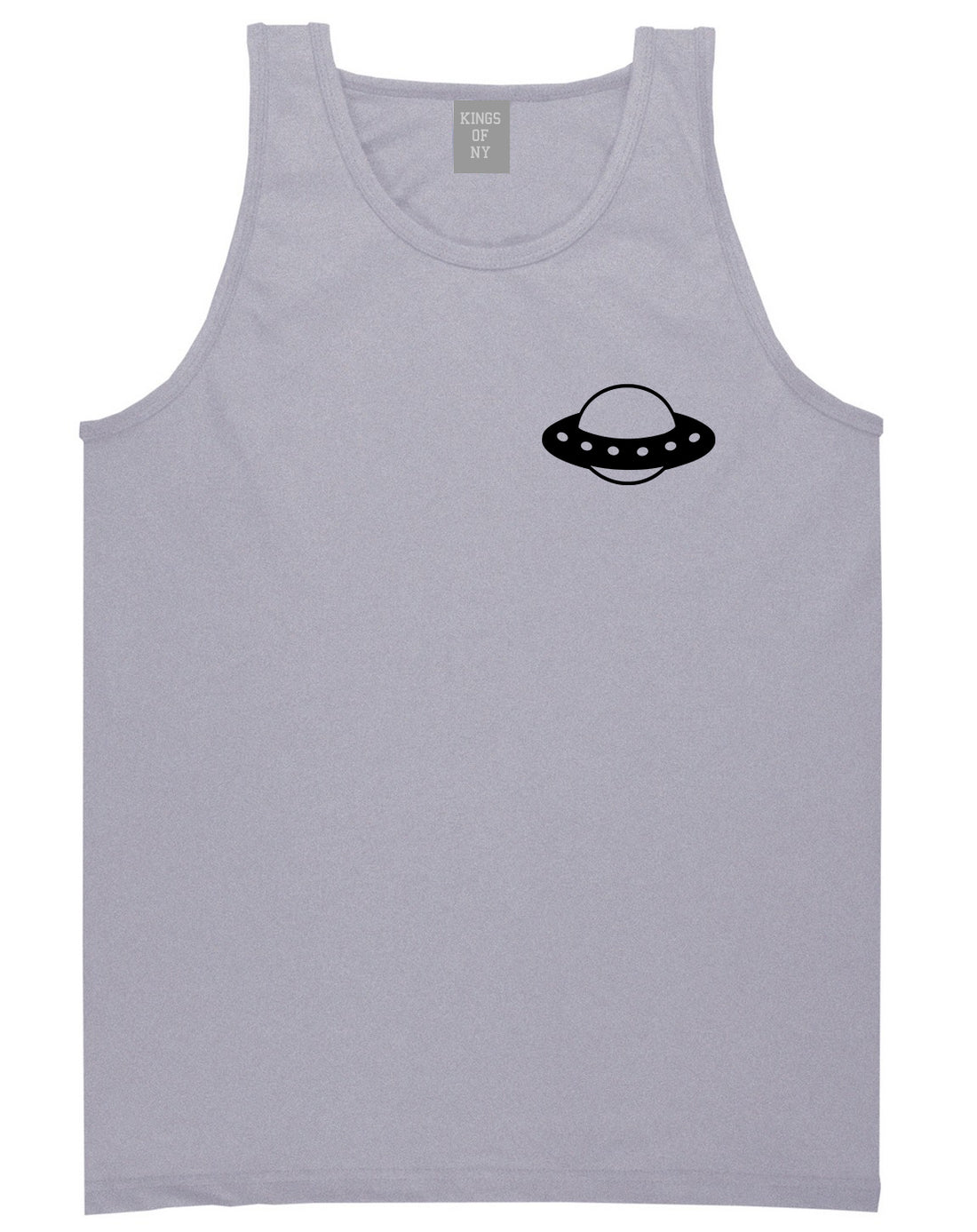 Spaceship_Chest Mens Grey Tank Top Shirt by Kings Of NY