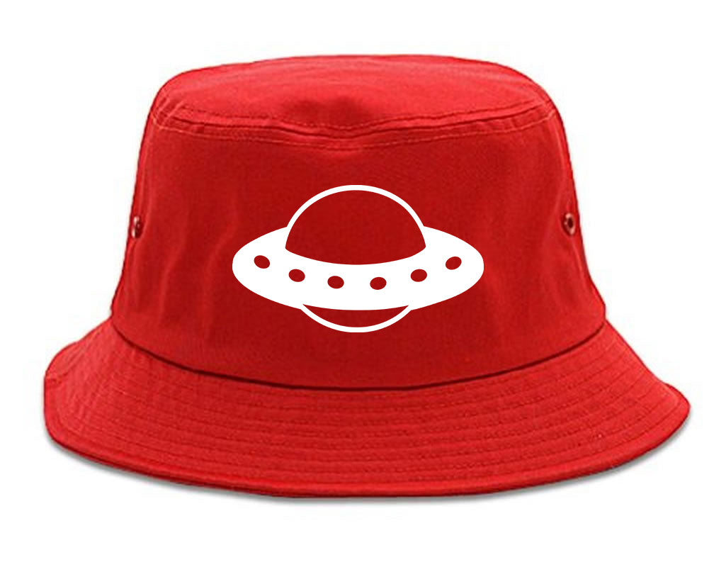 Spaceship_Chest Mens Red Bucket Hat by Kings Of NY