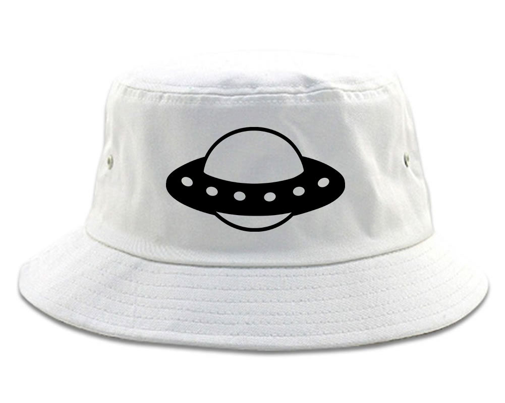 Spaceship_Chest Mens White Bucket Hat by Kings Of NY