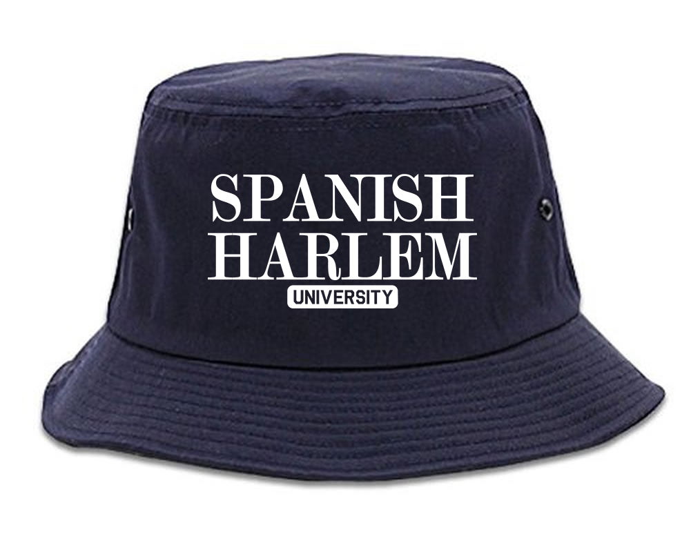 Spanish Harlem University New York Mens Bucket Hat Navy Blue
