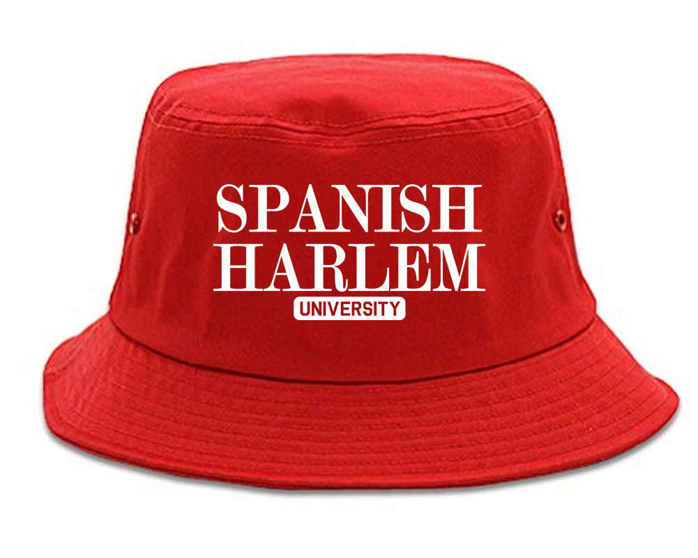 Spanish Harlem University New York Mens Bucket Hat Red