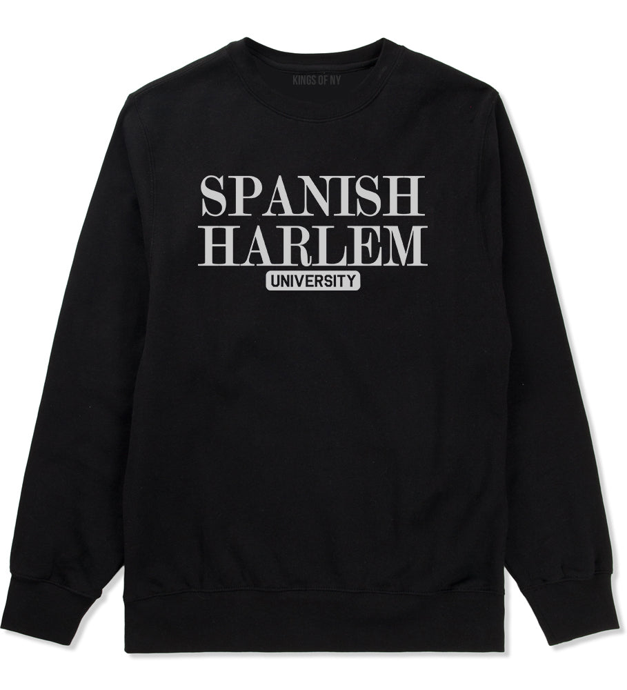 Spanish Harlem University New York Mens Crewneck Sweatshirt Black