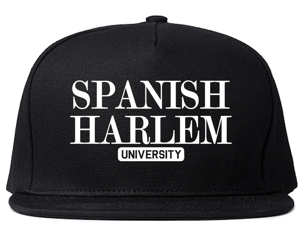Spanish Harlem University New York Mens Snapback Hat Black