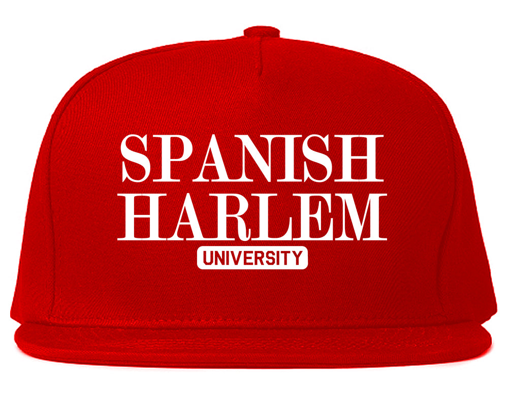 Spanish Harlem University New York Mens Snapback Hat Red