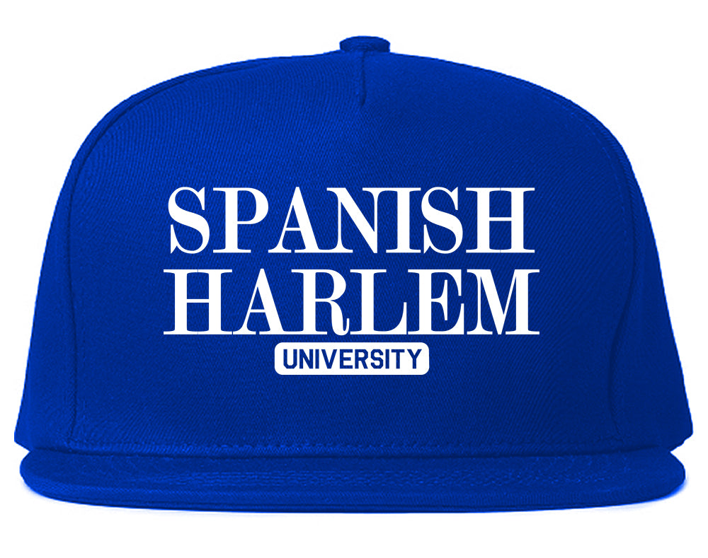 Spanish Harlem University New York Mens Snapback Hat Royal Blue