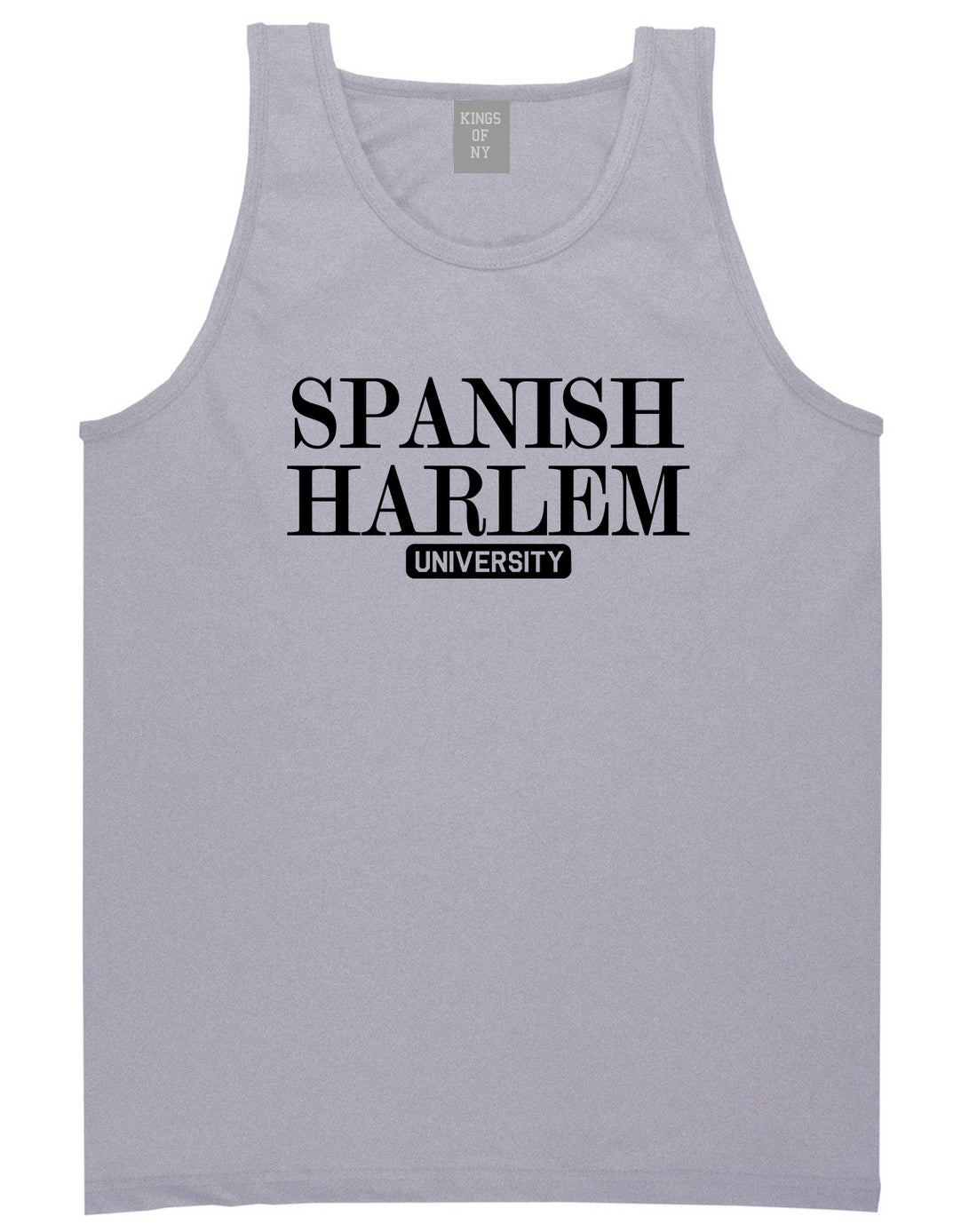 Spanish Harlem University New York Mens Tank Top T-Shirt Grey