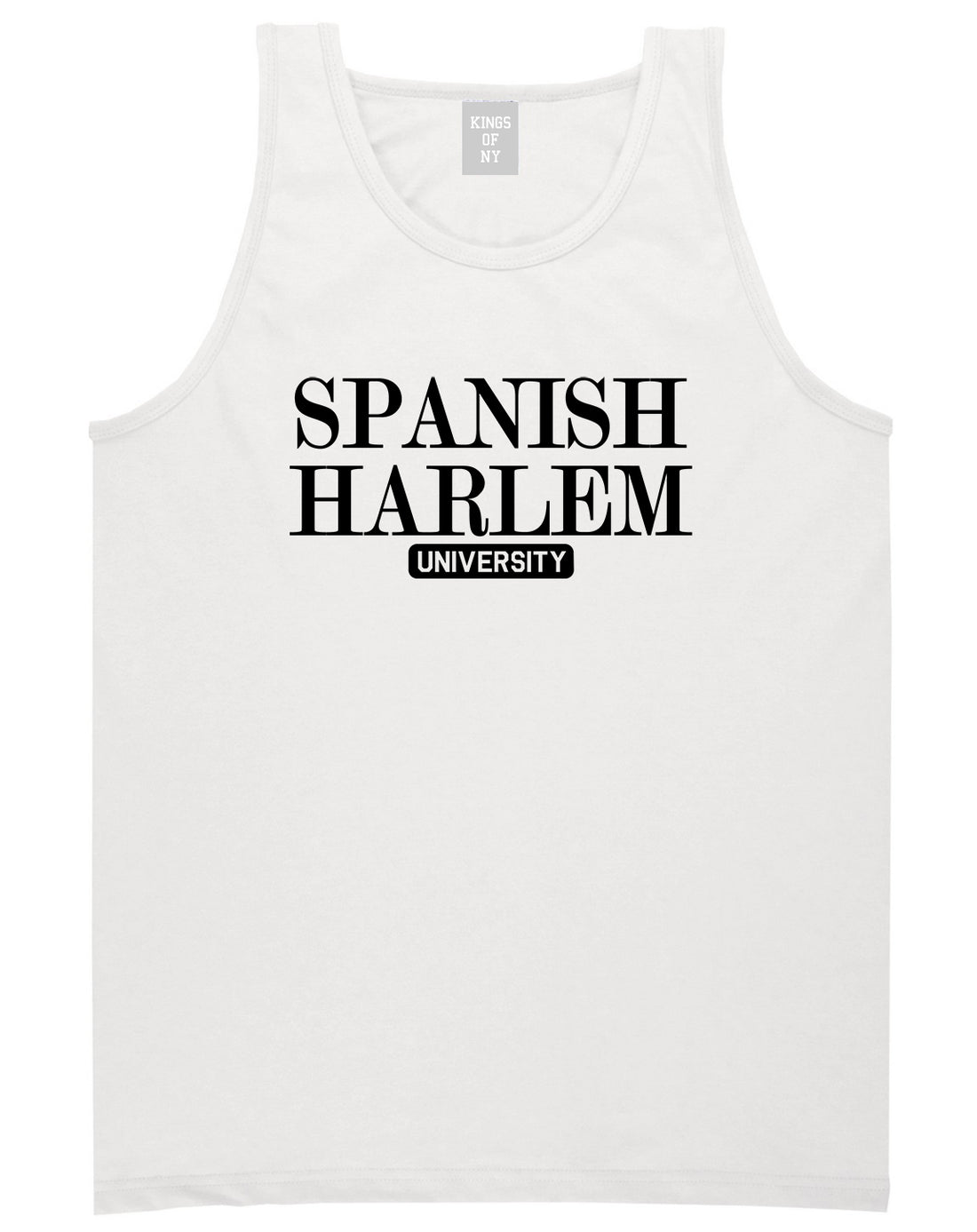 Spanish Harlem University New York Mens Tank Top T-Shirt White