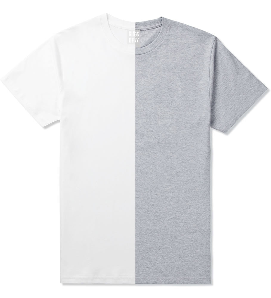 White Grey Split T-Shirt
