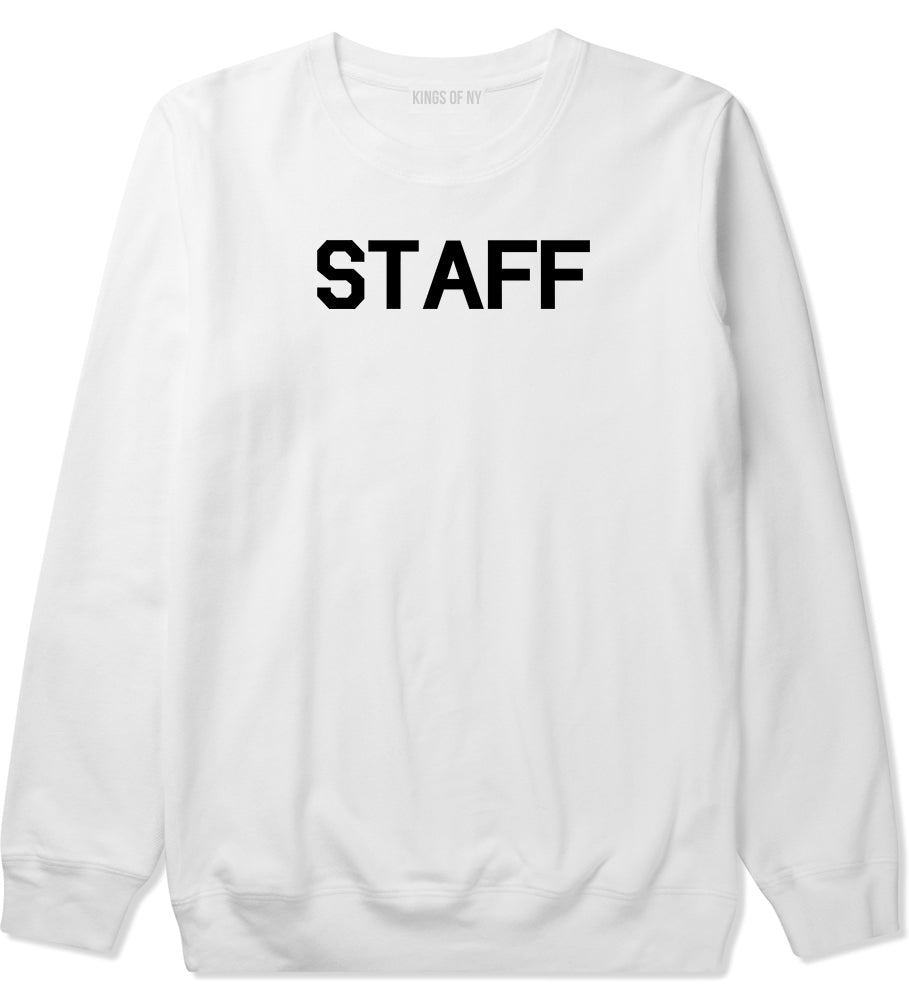 Staff Club Concert Event Mens White Crewneck Sweatshirt by KINGS OF NY