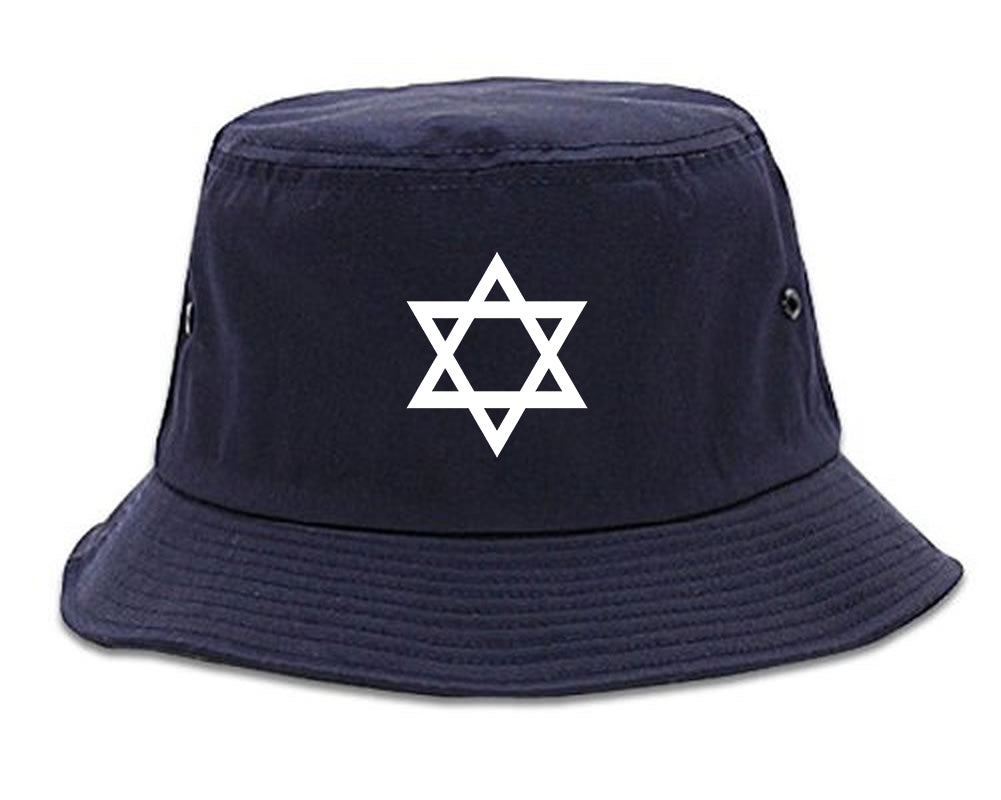 Star Of David Chest Bucket Hat Blue