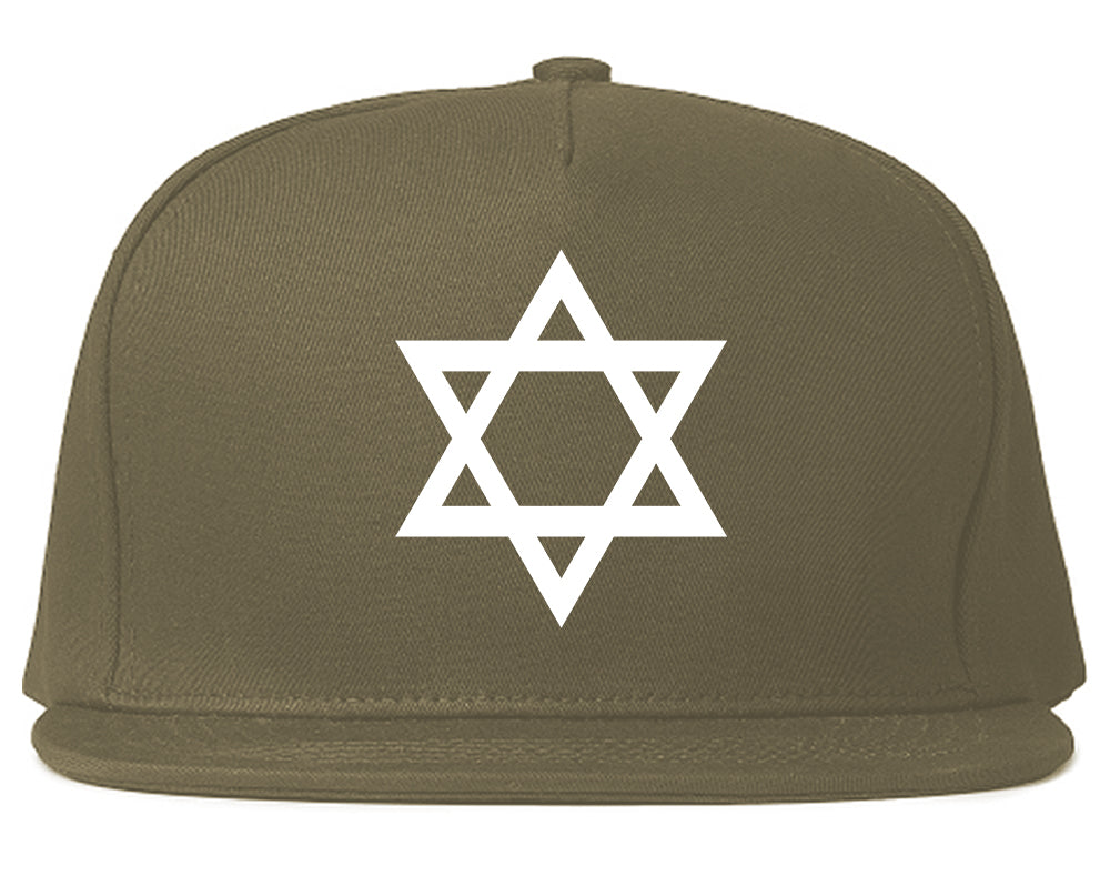 Star Of David Chest Snapback Hat Grey