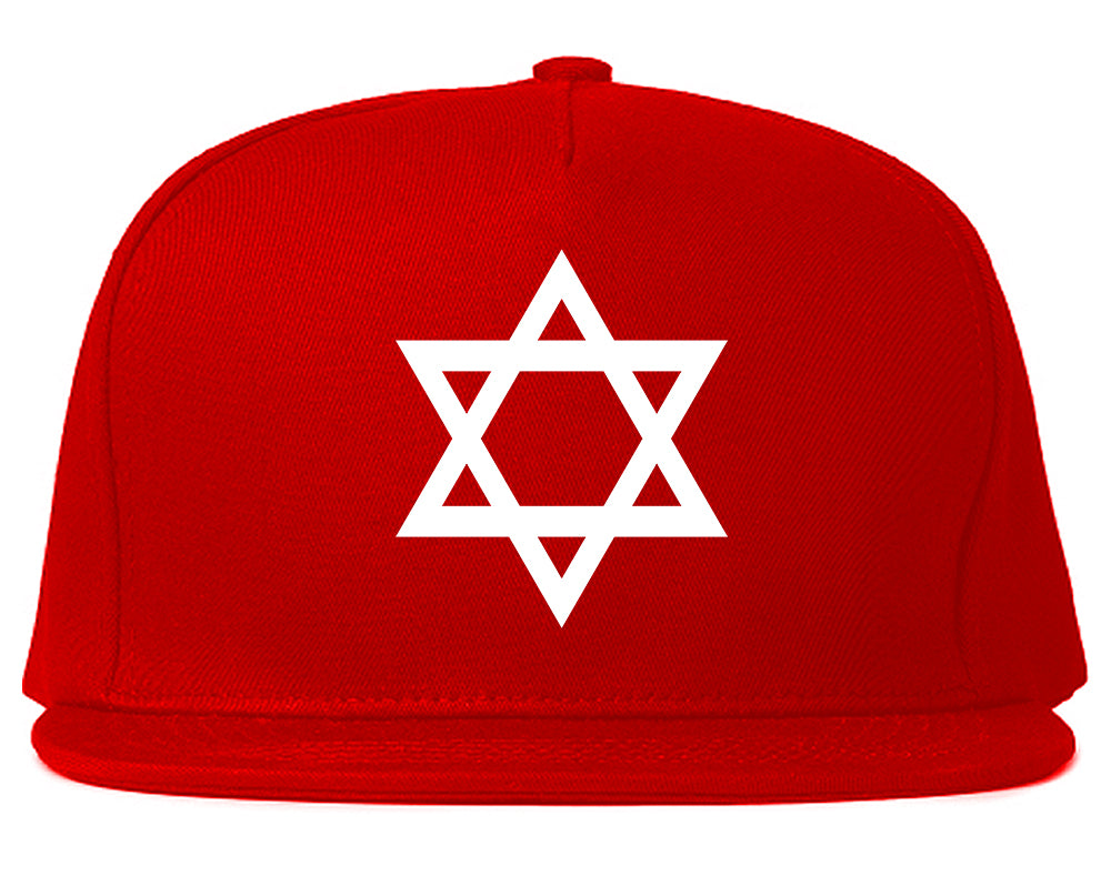 Star Of David Chest Snapback Hat Red