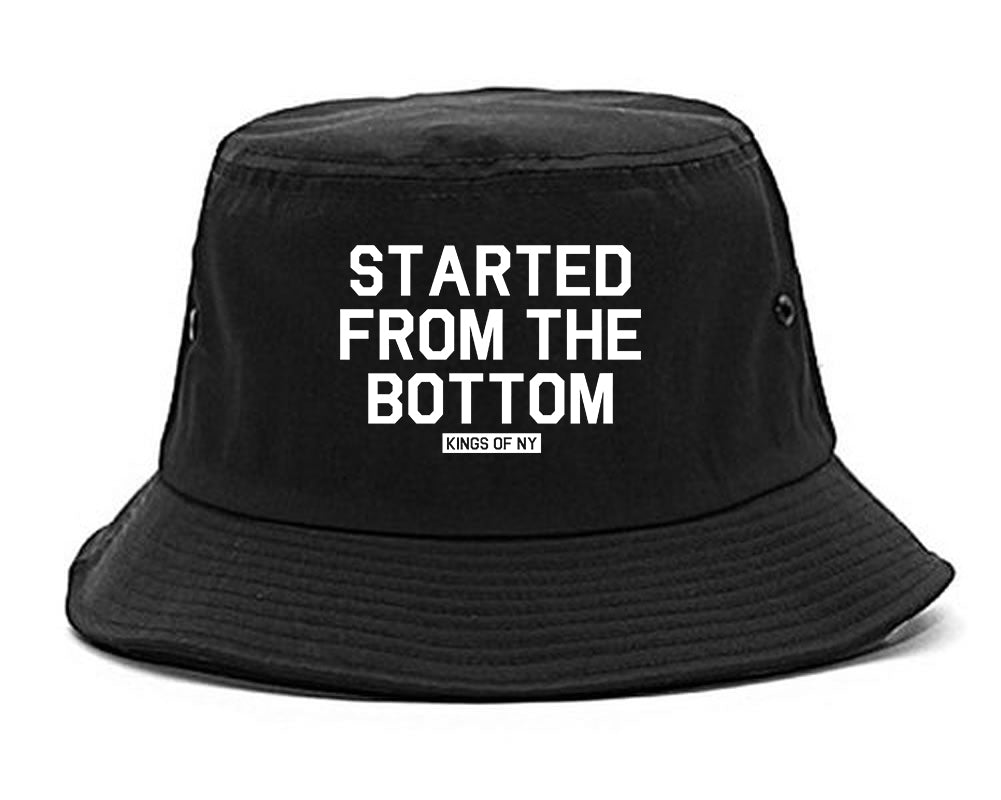 Started From The Bottom Mens Snapback Hat Black