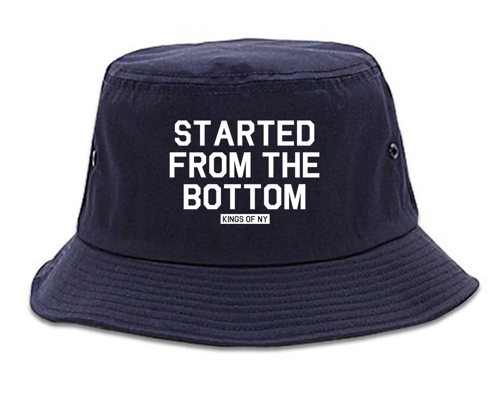 Started From The Bottom Mens Snapback Hat Navy Blue