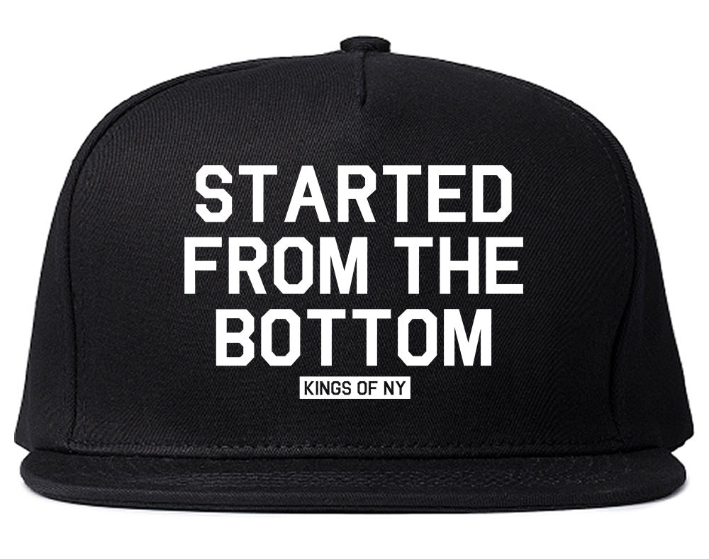 Started From The Bottom Mens Snapback Hat Black