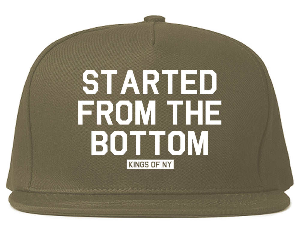 Started From The Bottom Mens Snapback Hat Grey