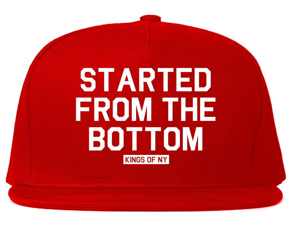 Started From The Bottom Mens Snapback Hat Red