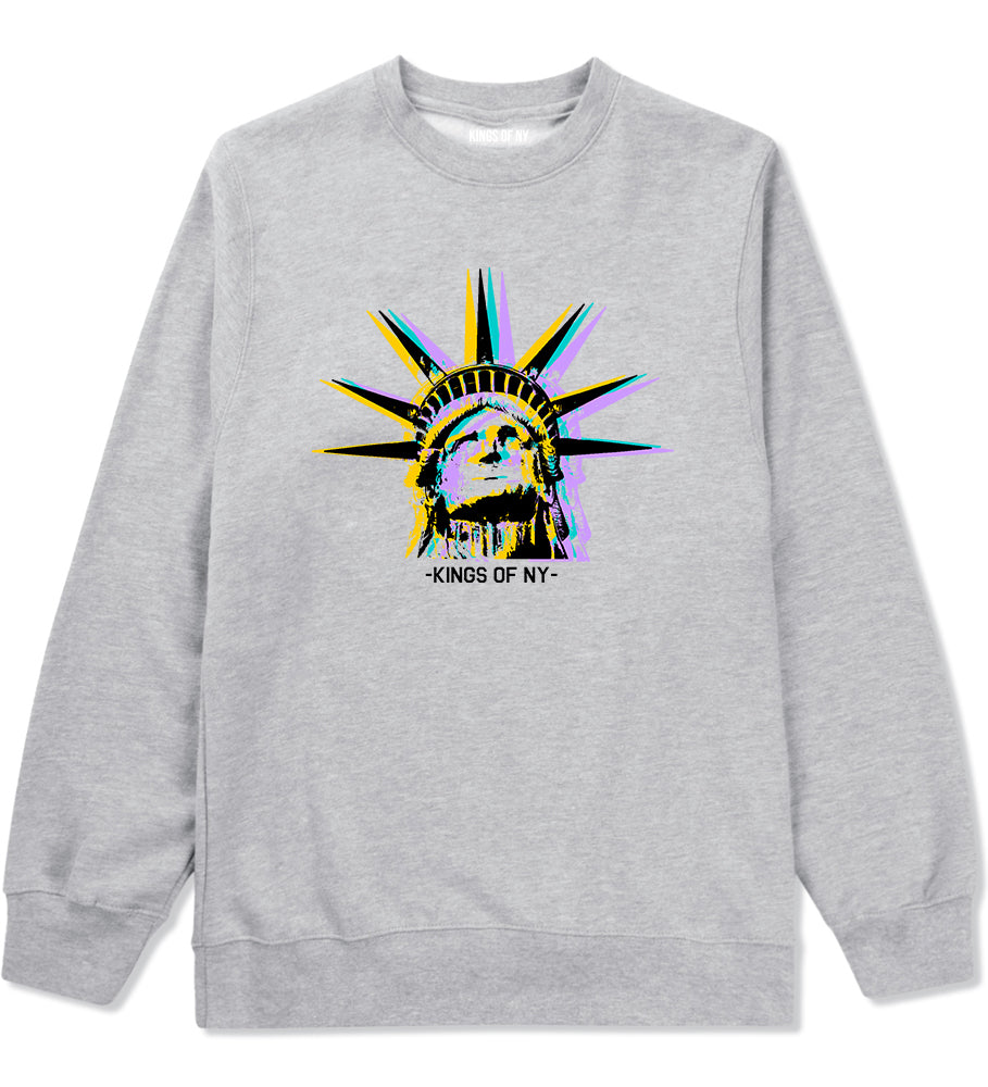 Statue Of Liberty Kings Of NY Mens Crewneck Sweatshirt Grey