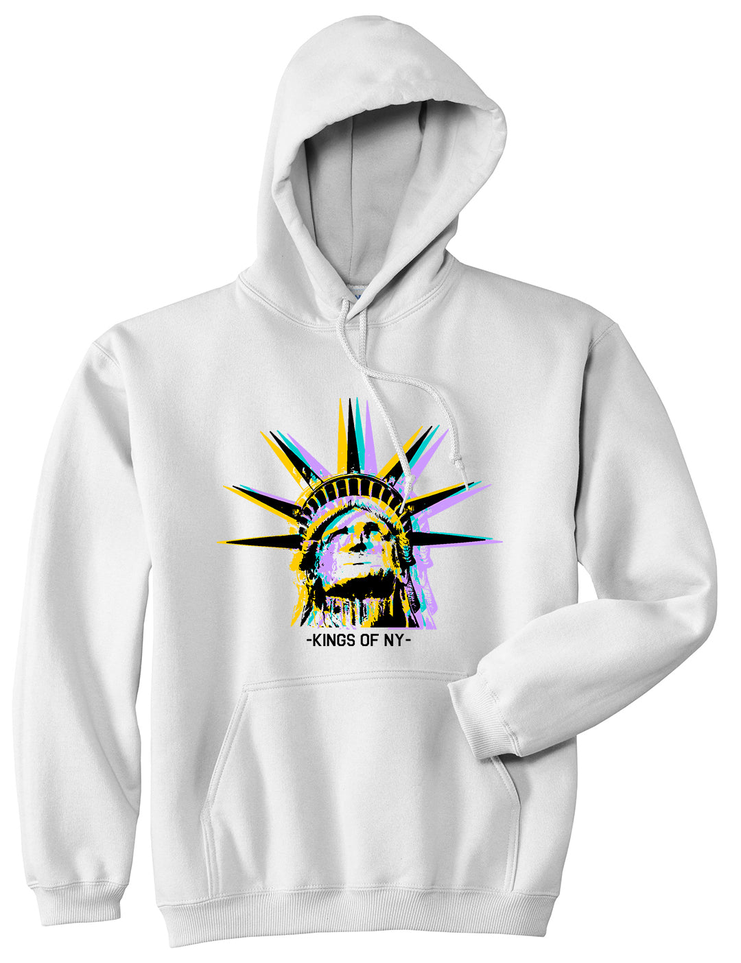 Statue Of Liberty Kings Of NY Mens Pullover Hoodie White