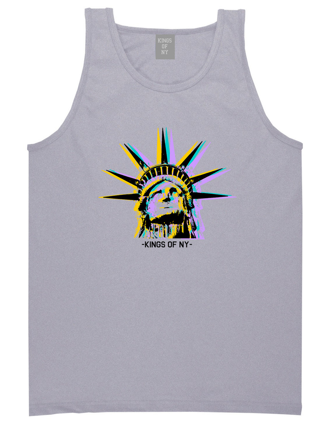 Statue Of Liberty Kings Of NY Mens Tank Top T-Shirt Grey