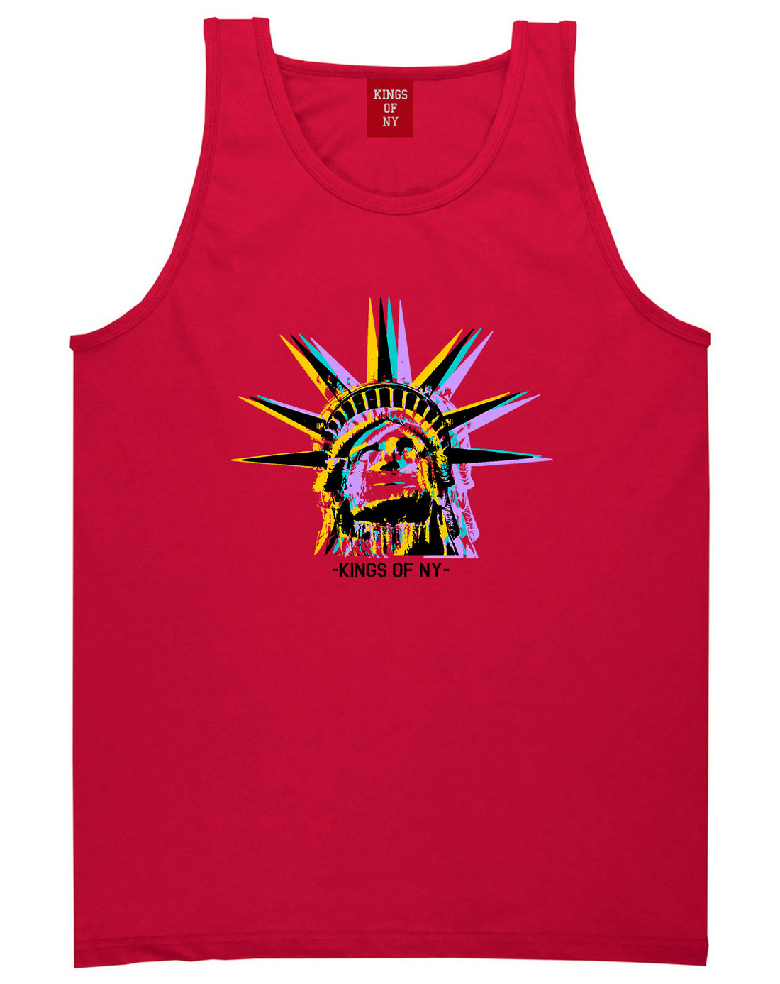 Statue Of Liberty Kings Of NY Mens Tank Top T-Shirt Red