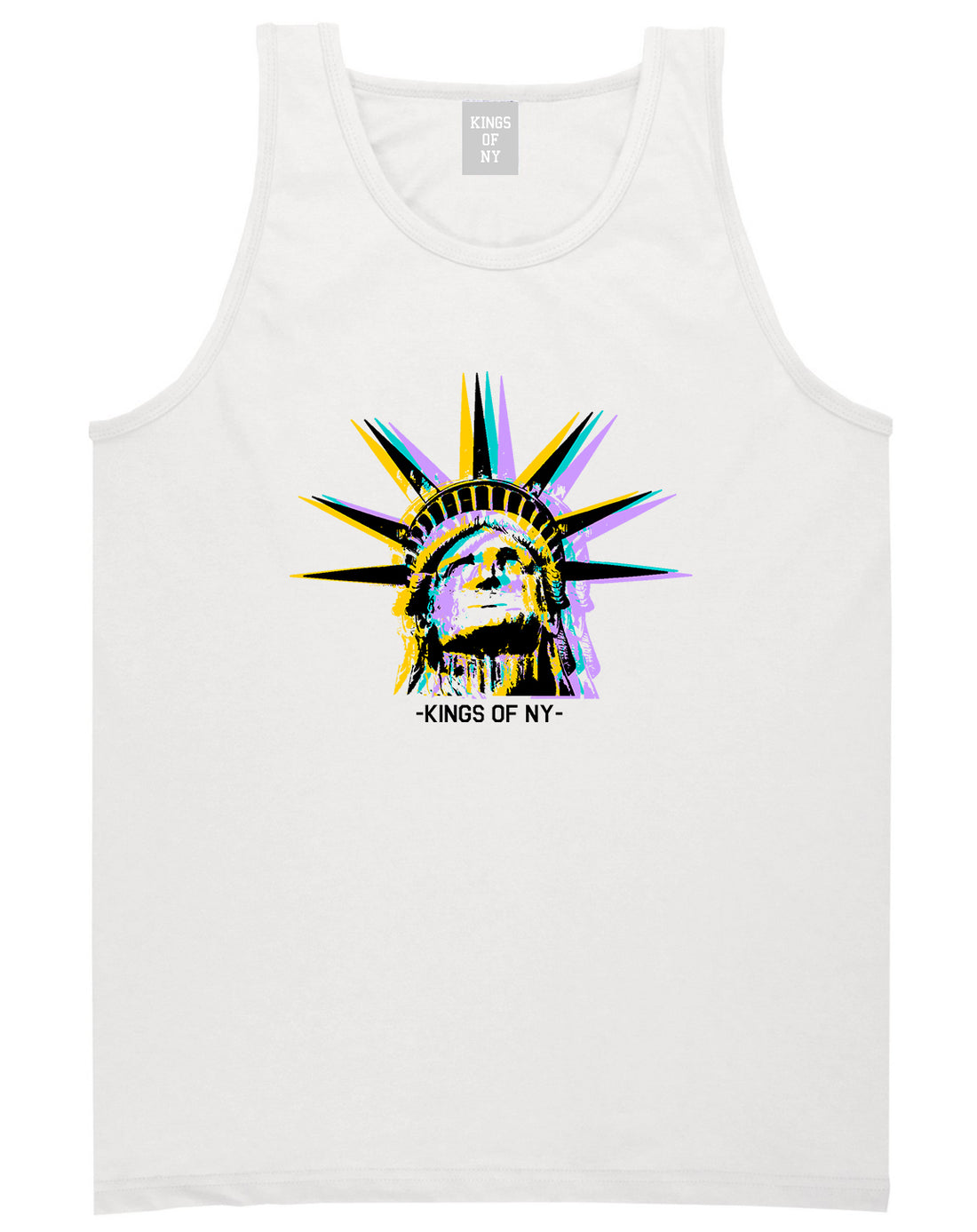 Statue Of Liberty Kings Of NY Mens Tank Top T-Shirt White