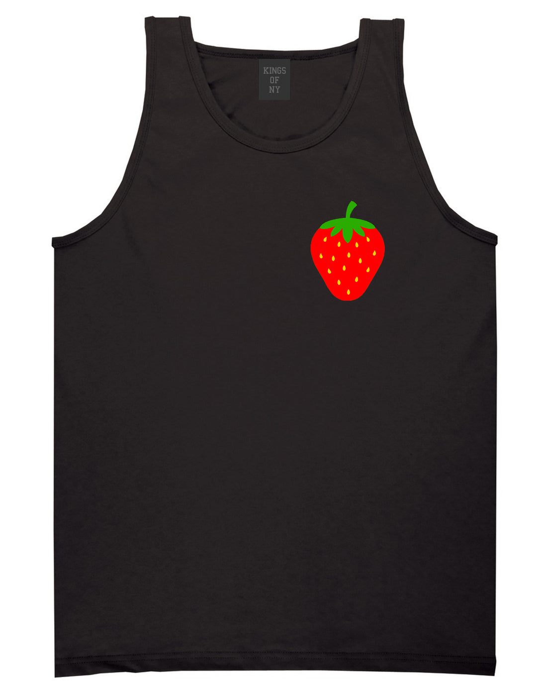 Strawberry Fruit Chest Mens Tank Top T-Shirt Black