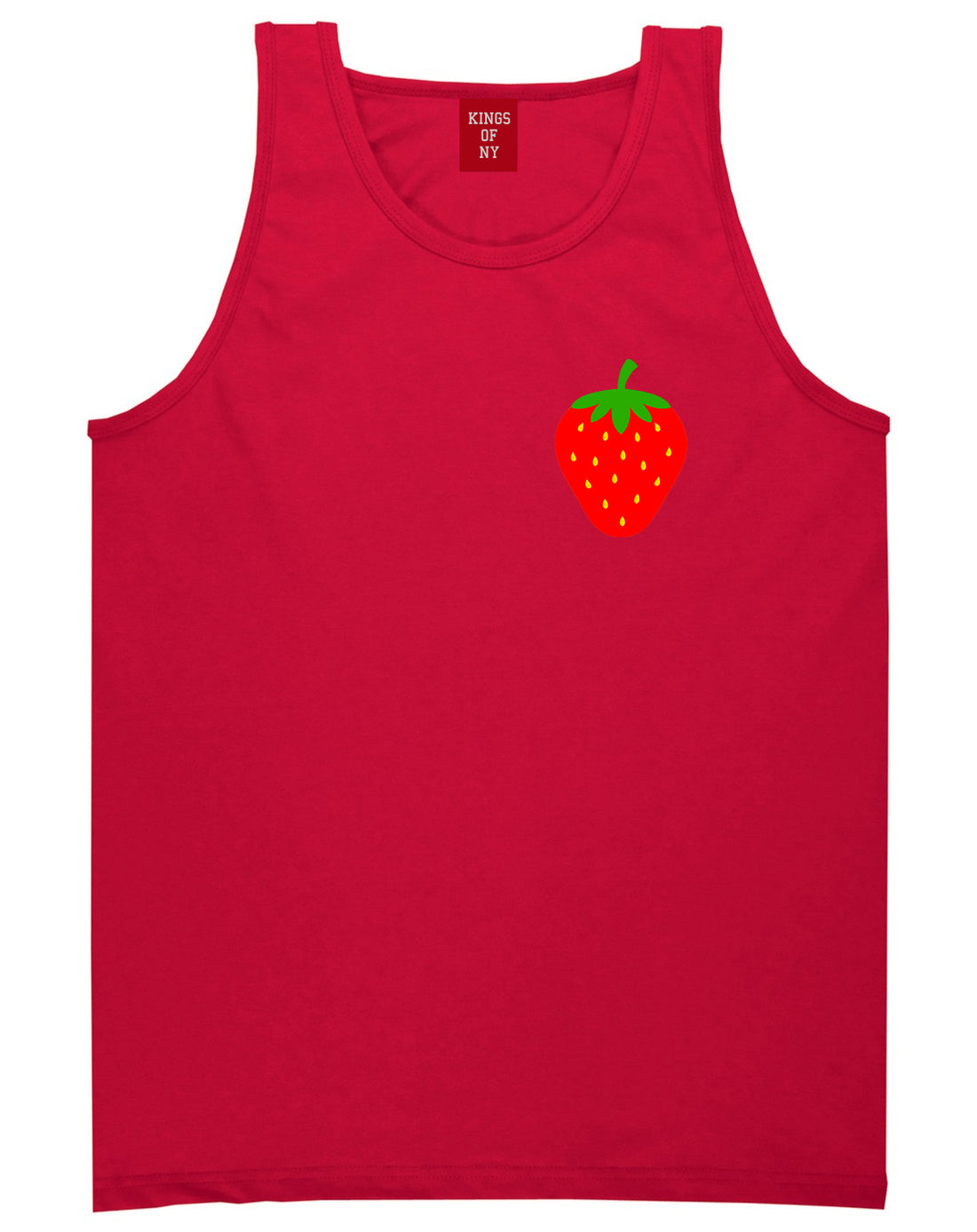 Strawberry Fruit Chest Mens Tank Top T-Shirt Red
