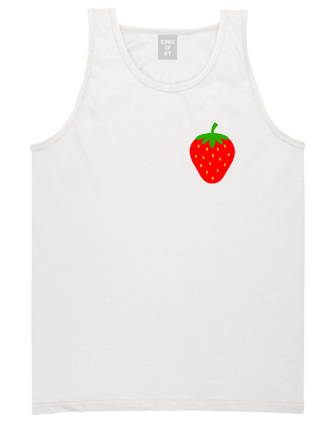 Strawberry Fruit Chest Mens Tank Top T-Shirt White