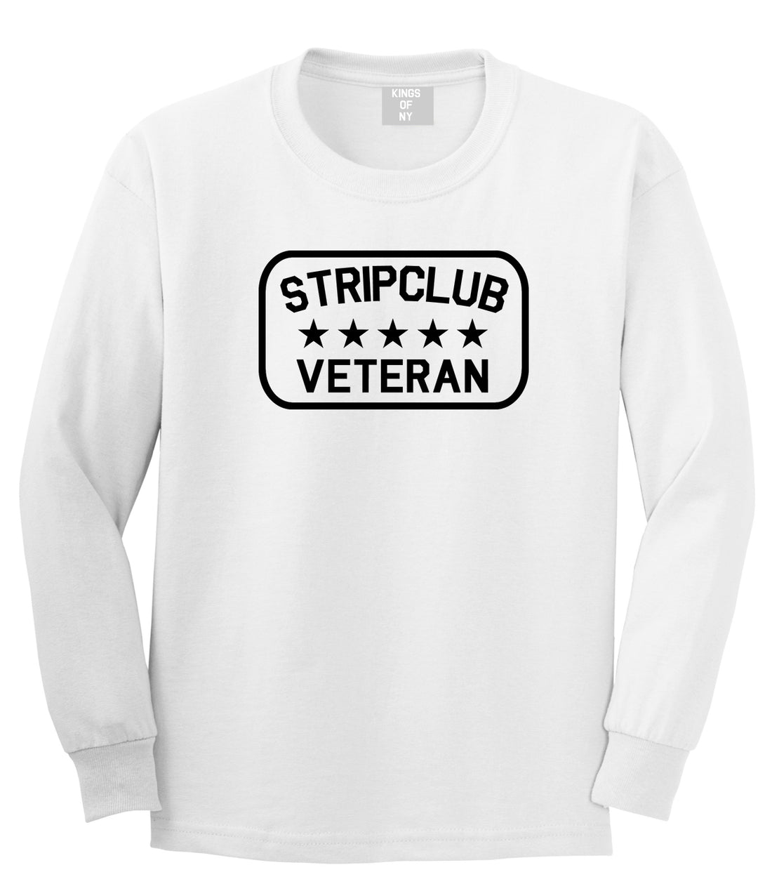 Stripclub Veteran Mens Long Sleeve T-Shirt White