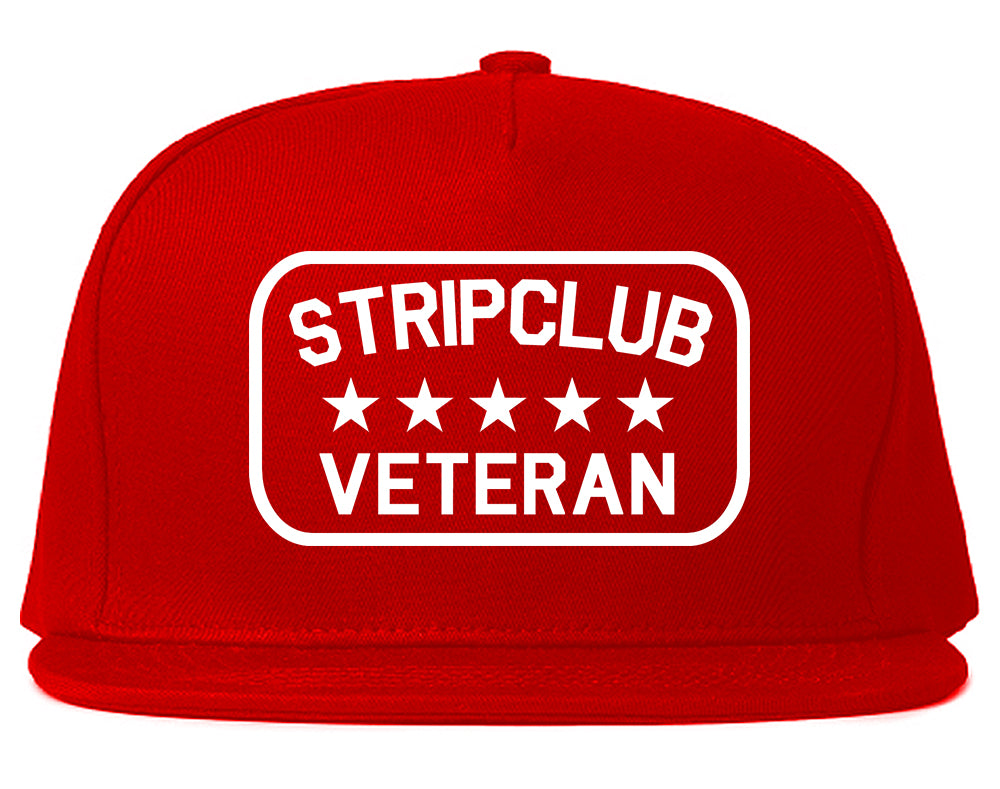 Stripclub Veteran Mens Snapback Hat Red
