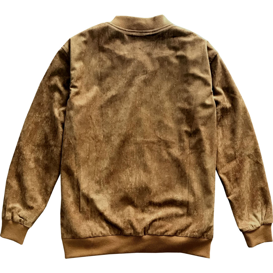 Brown Faux Suede Mens Bomber Jacket
