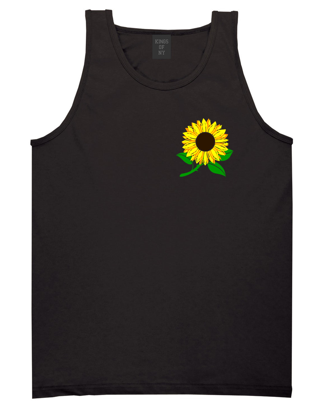Sunflower Flower Chest Mens Tank Top T-Shirt Black