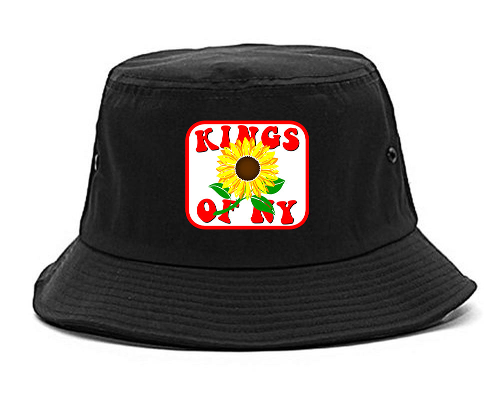Sunflower Kings Of NY Mens Bucket Hat Black