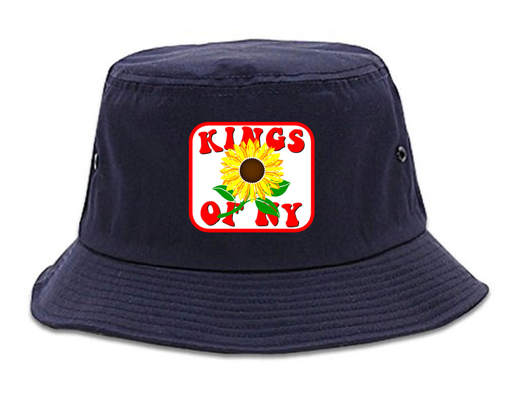 Sunflower Kings Of NY Mens Bucket Hat Navy Blue