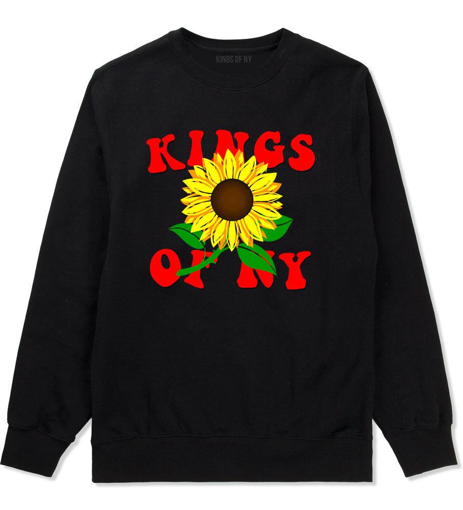 Sunflower Kings Of NY Mens Crewneck Sweatshirt Black