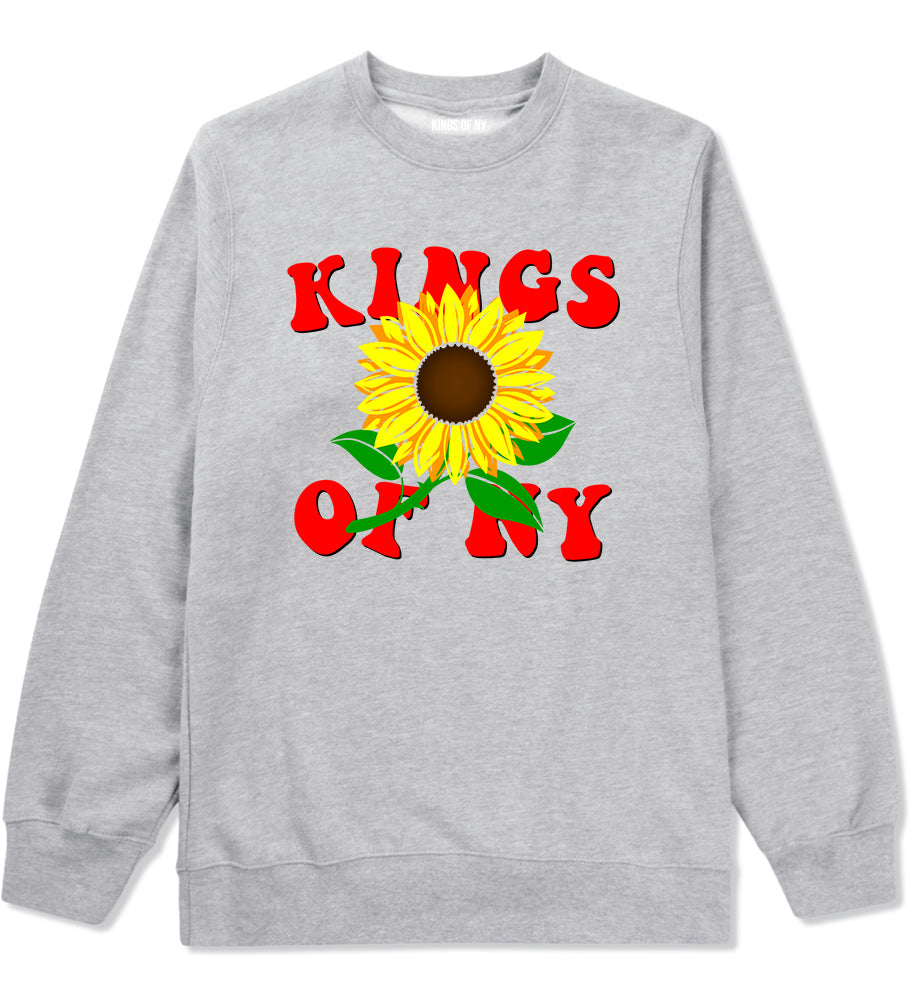 Sunflower Kings Of NY Mens Crewneck Sweatshirt Grey