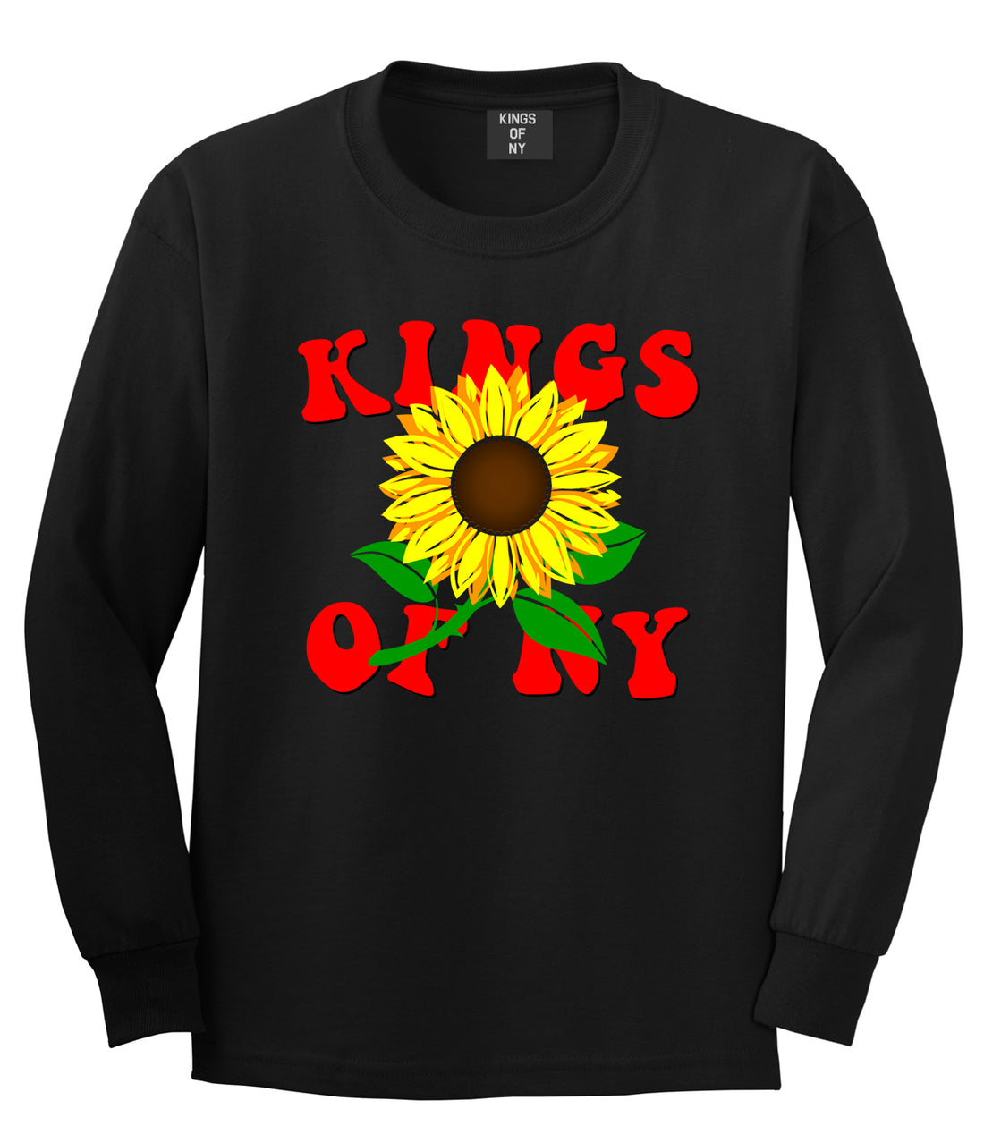 Sunflower Kings Of NY Mens Long Sleeve T-Shirt Black