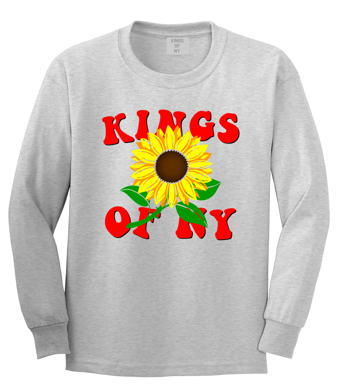 Sunflower Kings Of NY Mens Long Sleeve T-Shirt Grey