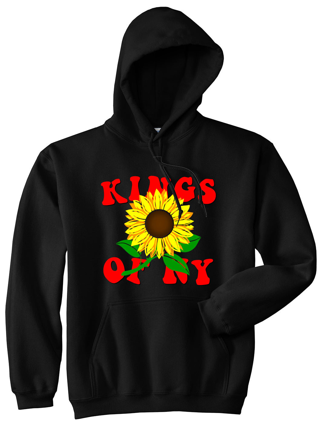 Sunflower Kings Of NY Mens Pullover Hoodie Black