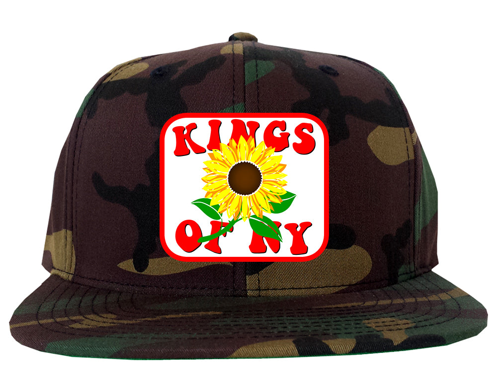 Sunflower Kings Of NY Mens Snapback Hat Army Camo