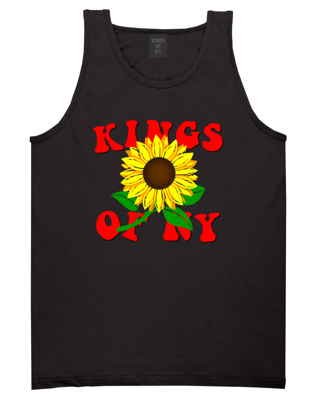 Sunflower Kings Of NY Mens Tank Top T-Shirt Black