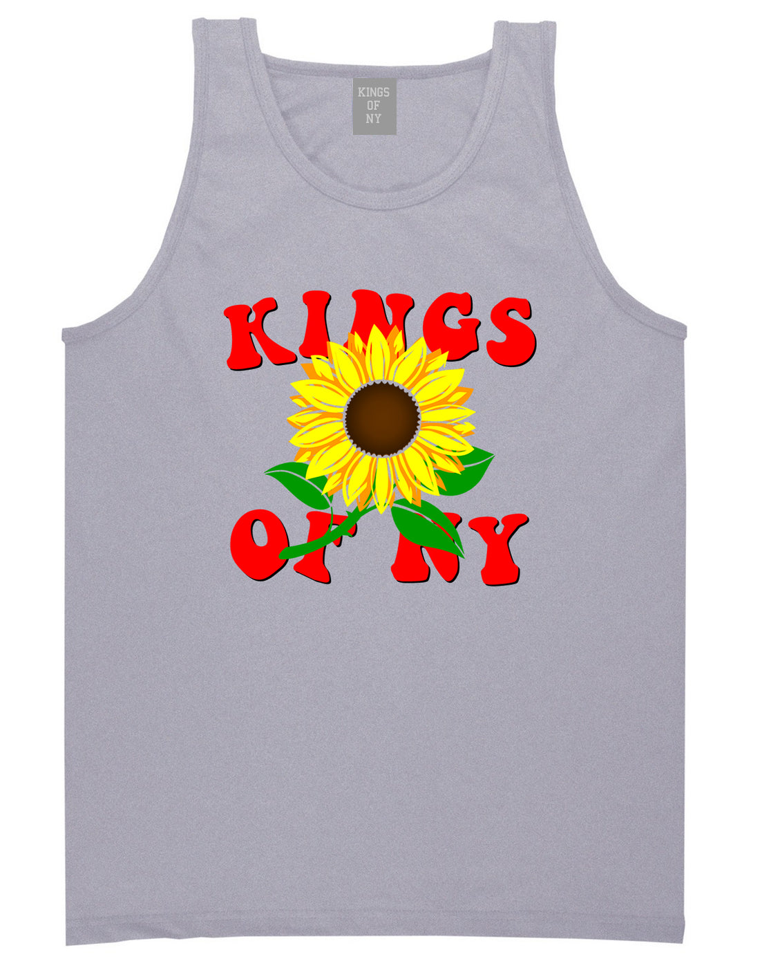 Sunflower Kings Of NY Mens Tank Top T-Shirt Grey