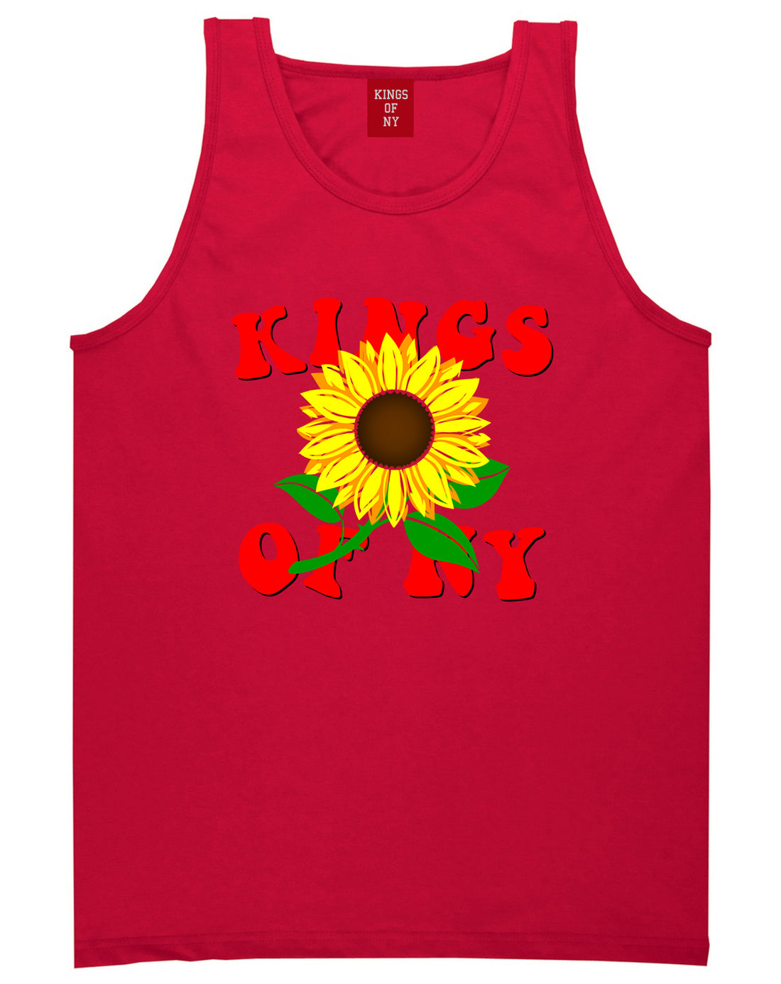 Sunflower Kings Of NY Mens Tank Top T-Shirt Red