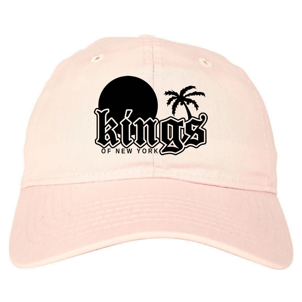Sunsets And Palm Trees Mens Dad Hat Baseball Cap Pink