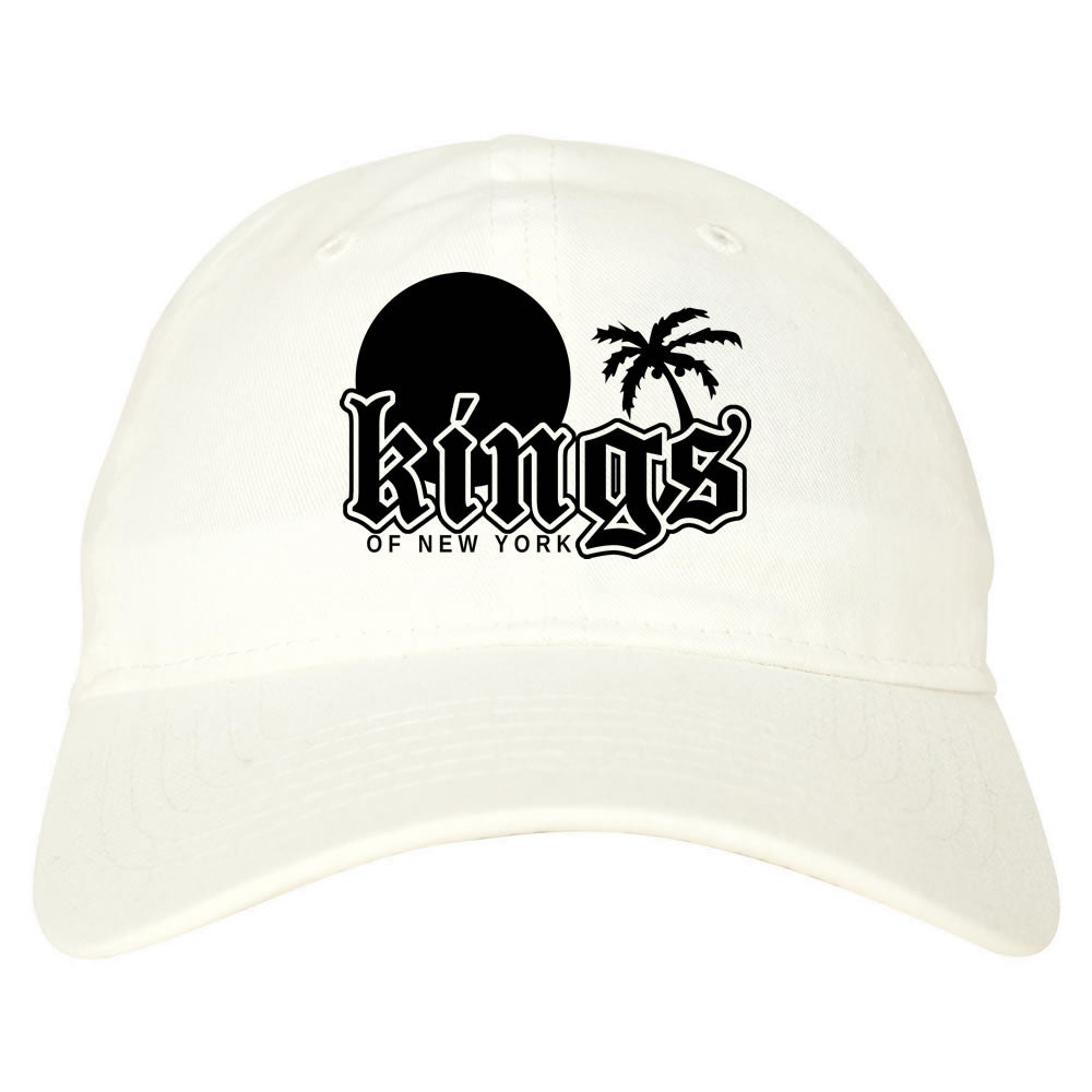 Sunsets And Palm Trees Mens Dad Hat Baseball Cap White