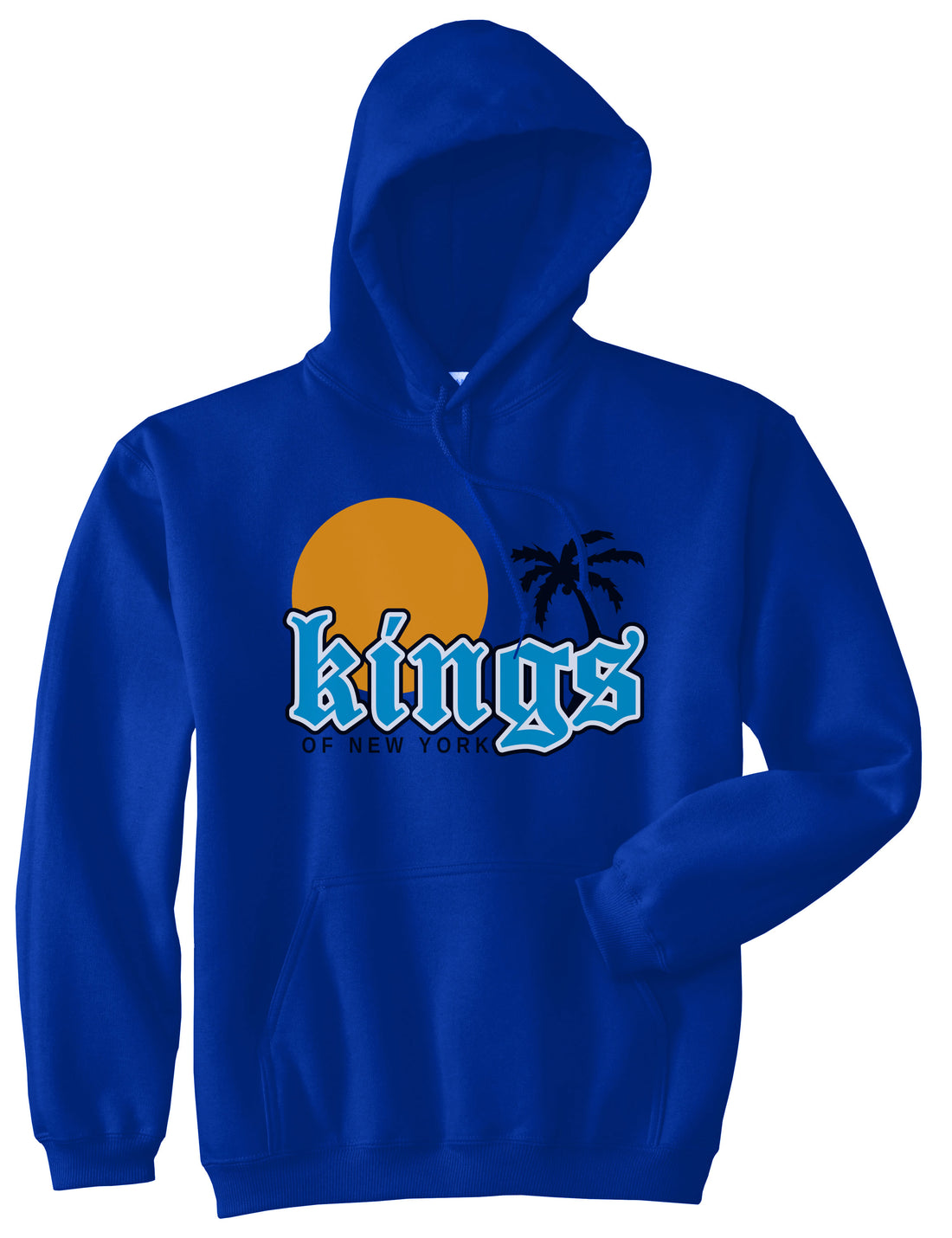 Sunsets And Palm Trees Mens Pullover Hoodie Sweatshirt Royal Blue