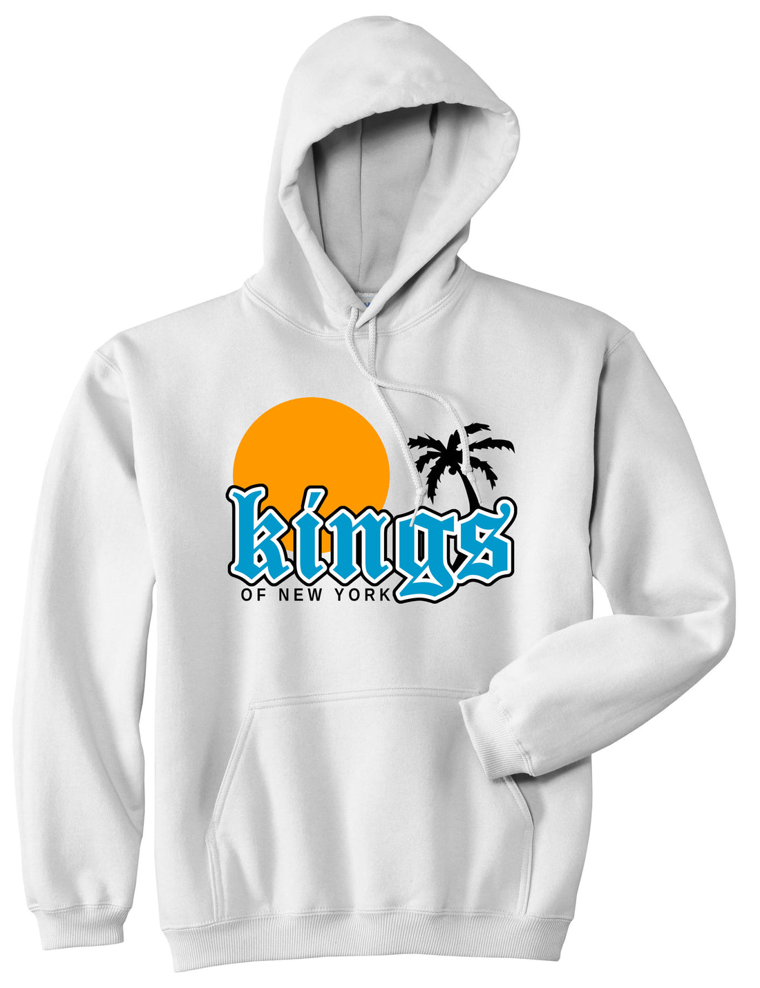 Sunsets And Palm Trees Mens Pullover Hoodie Sweatshirt White