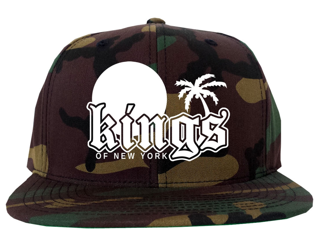 Sunsets And Palm Trees Mens Snapback Hat Camo