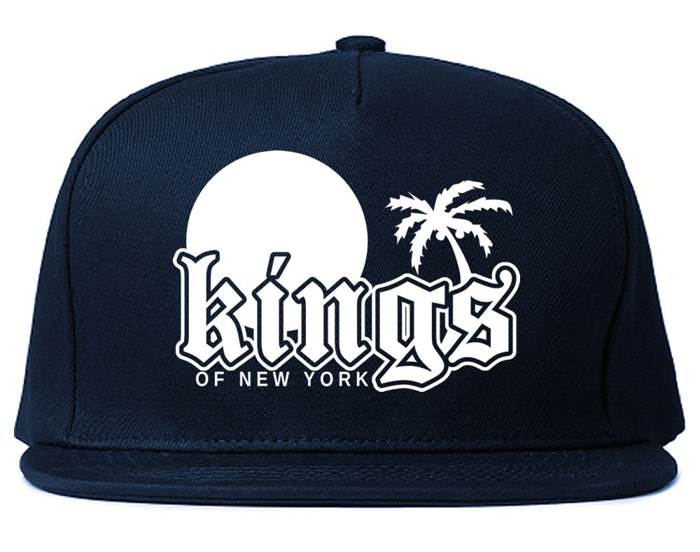 Sunsets And Palm Trees Mens Snapback Hat Navy Blue